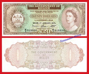 BELICE BELIZE 20 Dollars dolares 1976 Pick 37c MBC / VF - Imagen 1 de 4
