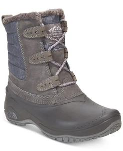 New North Face SHELLISTA II Women WaterProof Leather Shorty Boots Shoes Grey - Picture 1 of 4