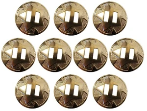 10 Star Silver Tone Metal Western Bolo Slotted Concho Slides Scarf Belt Buckles - Picture 1 of 3