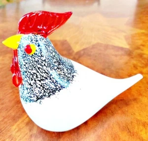 vintage Murano Italian Handmade Hand blown Art Glass Chicken Rooster Bird - Picture 1 of 7