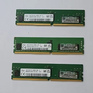Lot of 3 HP HPE 16-GB (1 x 16GB) Dual Rank x8 DDR4-3200AA P03050-091 - Picture 1 of 2