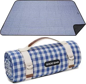Picnic Outdoor Blankets Waterproof Large - Beach Mat Sand Free Foldable (Blue) - Picture 1 of 7