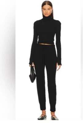 Pantalones de chándal Anine Bing 100 % cachemir negros Angie Lounge talla pequeña nuevos con etiquetas Foto 1 de 4