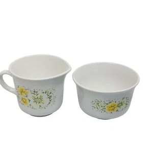 Corning Ware Corelle Cream Pitcher and Sugar Bowl April Pattern - Picture 1 of 8