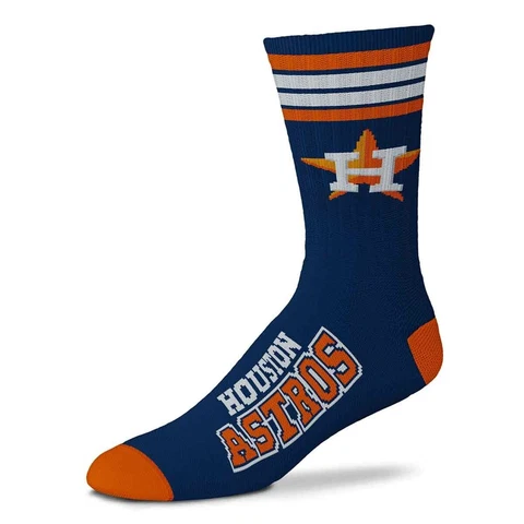 Houston Astros Crew Socks Large Size 10 to 13 4 Stripe Cover