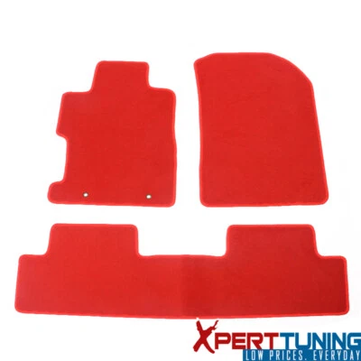 Se adapta a 06-11 Honda Civic 8º Rojo Nylon 1º 2º Alfombrillas Forro Alfombrillas Cubierta Foto 1 de 4