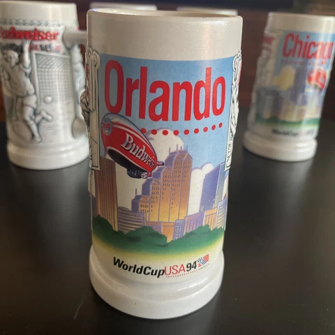Orlando World Cup Soccer USA '94 Beer Stein 1994 Budweiser Busch Mug Cover