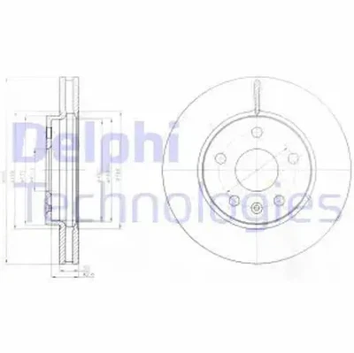 2x Disco de freno ventilado BG4187C DELPHI para SAAB OPEL - Imagen 1 de 4