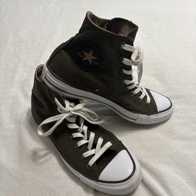 Tênis CONVERSE CHUCK TAYLOR ALL STAR HIGH TOP VERDE EXÉRCITO GRUNGE M/7 W9 - Imagem 1 de 4