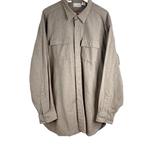 Camicia vintage anni 90 LL Bean camoscio tessuto 3XLT made in USA beige flanella pescatore - Foto 1 di 8