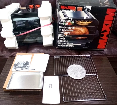 VINTAGE 90er Maxim 3 Heißluftofen Dörren Slow Cook Backen Grillen Braten UNBENUTZT - Bild 1 von 4