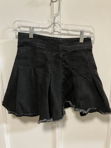 SO Jeans-Minirock Plissee schwarz 3/26 W seitlicher Reißverschluss - Bild 1 von 4