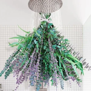 65 Pcs Mix Eucalyptus Stems & Dried Lavender Bundle for Shower 17 Natural Real - Picture 1 of 8