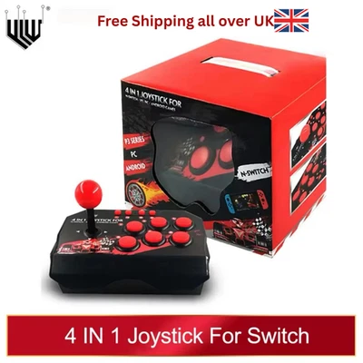 4 in 1 Retro Arcade Game Joystick Controller USB Wired for PS3/Switch/PC/Android - Image 1 of 4