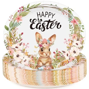 50Pcs Easter Plates, Large Disposable Easter Oval Paper Plates, 10" X 12.5" H... - Picture 1 of 7