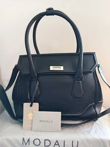 Modalu Hemingway Black Shoulder Grab Bag Detachable Strap New Tags Dust Bag. - Picture 1 of 13