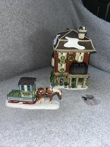 Dept 56 Dickens Village Barton’s Holiday Greens w/ Horse Cart 58345 - Picture 1 of 18