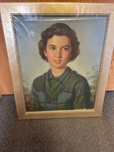 Norman J. Miller Portrait of a Girl Original Artwork 25" x 20" - Picture 1 of 4