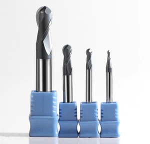 Molino de extremo de nariz de bola de 2 flautas 70° 0,5-8 mm - Carburo para fresado 3D de acero inoxidable - Imagen 1 de 36