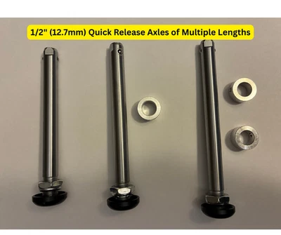 Par (2) de ejes de liberación rápida de acero de 1/2" con botones grandes Foto 1 de 4