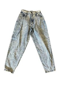Jeans vintage donna CHEROKEE denim 28x29 lavato acido vita alta gamba affusolata anni 80 - Foto 1 di 5