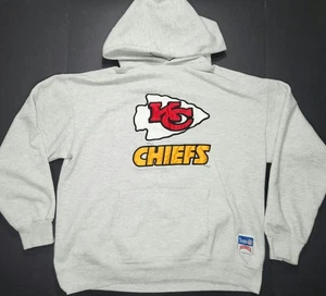 Felpa con cappuccio vintage Kansas City Chiefs uomo media NFL pullover noce moscata anni 90 USA - Foto 1 di 11