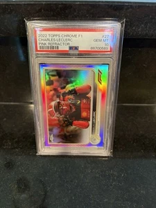 2022 Topps Chrome Formula 1 Charles Leclerc #27 Pink Refractor /75 PSA 10/Pop 1 - Picture 1 of 2