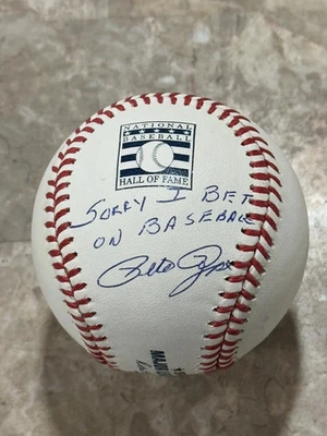 RARE PSA Pete Rose Signed HALL OF FAME Baseball "Sorry I Bet on Baseball" AUTO - Image 1 of 2