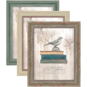 3 Pack of 9x12 Rustic Frames with HD Plastic Cover - Perfect Gift for Memories - Picture 1 of 8