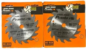 "Hoja de sierra de carburo Black & Decker Piranha 5 1/2"" 16 dientes # 77-715 hecha en Reino Unido X 2" - Imagen 1 de 2