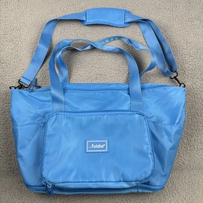 The Foldie Travel Bag 40L Capacity Duffle Carry-On Trolley Sleeve Azure Blue - Image 1 of 4