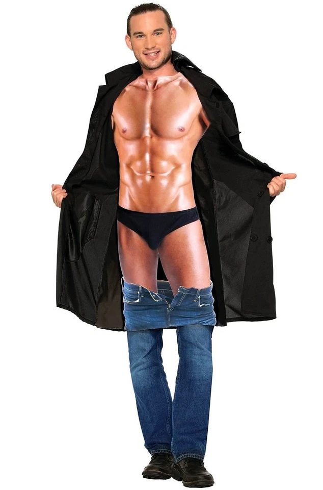 Disfraz de cuerpo muscular falso para hombre The Flasher para adulto Foto 1 de 2