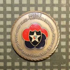 Original 2nd Infantry Division Area 1 ROK CSM's Challenge Coin - Picture 1 of 2