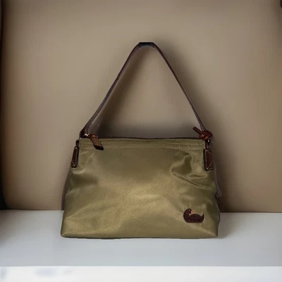 Lindo Bolso de Mano Dooney & Bourke Pequeño Beige Nylon Cuero-Muy Buen Estado Foto 1 de 4