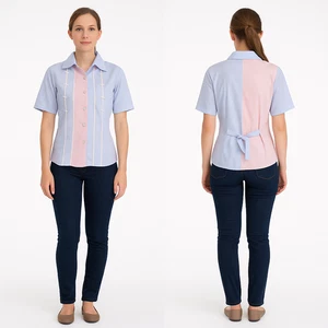 R Mattiello Blusa Da Donna Azzurro Taglia S Manica Corta Stile Vintage Boutique - Imagen 1 de 12