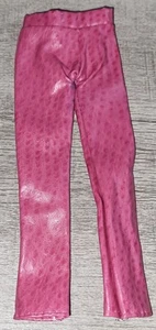 Pantalones largos vintage genuinos Mattel Barbie rosa imitación cuero texturizado - Imagen 1 de 3