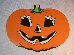 Vintage Halloween Beistle Troquelado Recortado Ventana Decoración Jack Linterna 2 Caras - Imagen 1 de 2