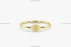 Anello Malocchio Art Déco Matrimonio Fidanzamento Diamanti Oro 14k Gioielli Diamante - Foto 1 di 5