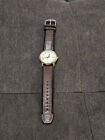 Timex Indiglo Easy Read Authentic Brown Leather Strap Date Watch