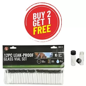 (12) SMALl MINI 1-3/4 ZOLL GLASFLÄSCHCHEN FLASCHE FÜR IHRE GOLDPFANNE GOLD! GB3 - Bild 1 von 2