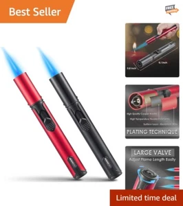 Durable 6-Inch Jet Flame Lighter with Safety Features - Refillable & Adjustable - Picture 1 of 8