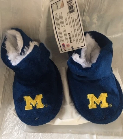 Michigan Wolverines Toddler Boot Bootie Slippers NEW - Free U.S.A. Shipping Cover