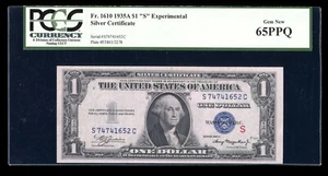 DBR 1935-A $1 Silver Gem Experimental (S) Fr. 1610 PCGS 65 PPQ Serial S74741652C - Picture 1 of 2