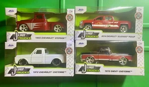 JADA JUST TRUCKS Lot of 4 CHEVY 1:32 scale-‘55 Stepside, Silverado & 2 Cheyenne - Picture 1 of 9