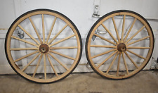 Vintage Wood Wagon Wheels, A Pair