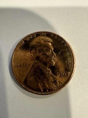 1967 Lincoln Penny No Mint Mark *VERY RARE* "WE TRUST" On Rim, "L" In Edge - Image 1 of 4