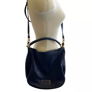 Borsa a tracolla Marc by Marc Jacobs troppo calda da maneggiare in pelle blu Hobo Boho - Foto 1 di 14