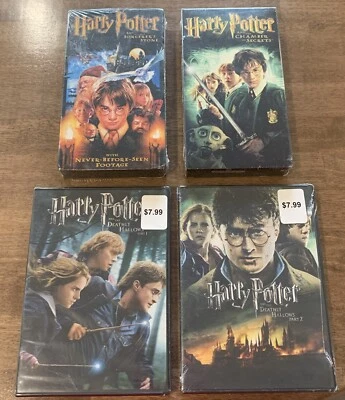 SEALED Harry Potter VHS Chamber of Secrets & The Sorcerer’s Stone & 2 Sealed DVD - Image 1 of 4