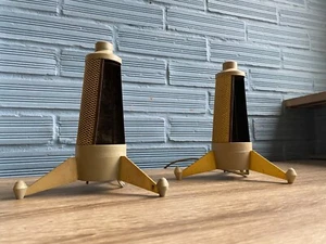 Vintage Pair of Space Age Table Lamp Mid Century Rocket Design Light Sputnik UFO - Picture 1 of 19