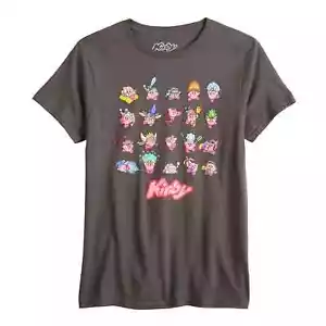 Kirby Power Ups Costumes  | Men’s Size: LARGE T-Shirt, Grey | Official Nintendo - Picture 1 of 2